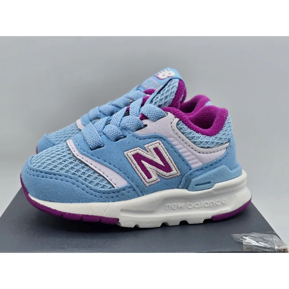 New Balance Toddlers Sz 2M Unisex 997H Bungee‎ Lace Sneaker Blue Purple - NEW